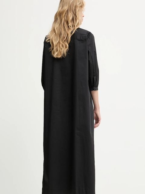 Answear.LAB sukienka bawełniana kolor czarny maxi prosta