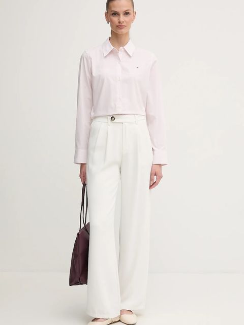 Tommy Hilfiger koszula damska kolor różowy regular z kołnierzykiem klasycznym WW0WW47169