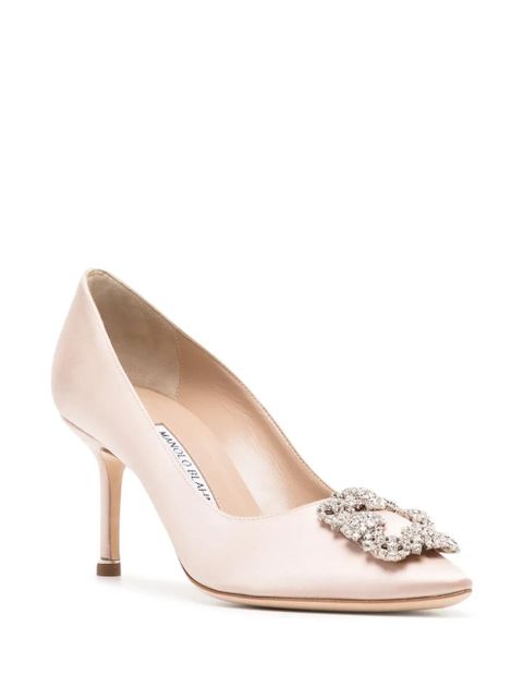 Manolo Blahnik Hangisi 70mm crystal-buckle pumps - Pink - zdjęcie produktu nr 2