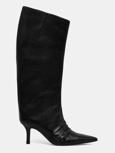 Patrizia Pepe kozaki skórzane damskie kolor czarny na szpilce 2Y0037 L048 K103 - zdjęcie produktu nr 2