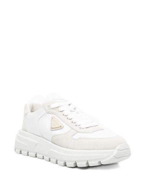 Prada logo-plaque sneakers - White