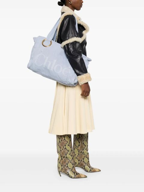 Chloé large Plage tote bag - Blue