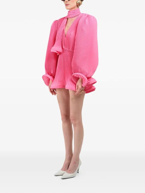 Rowen Rose pleated puffy mini dress - Pink