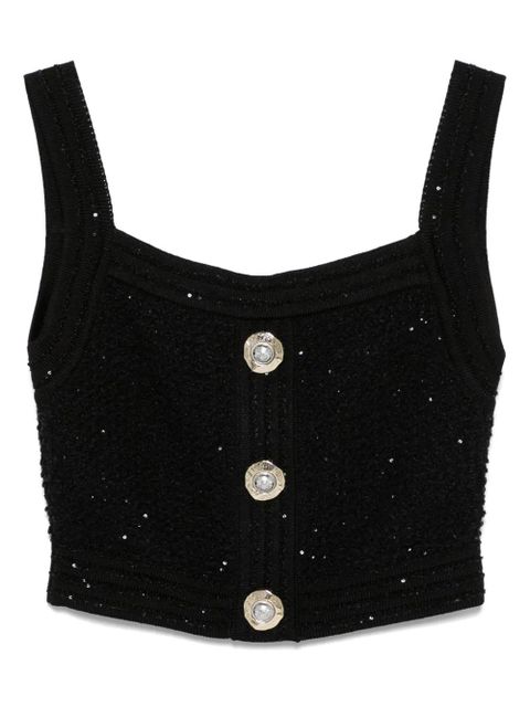 Balmain textured cropped top - Black - zdjęcie produktu nr 1