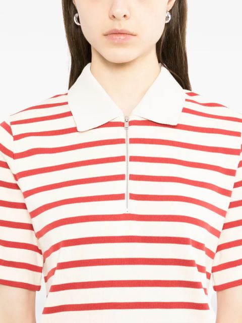 Jil Sander striped zip-up polo shirt - Neutrals