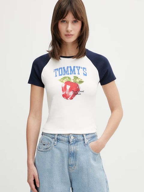 Tommy Jeans T-shirt damski bawełniany z elastanem - zdjęcie produktu nr 1