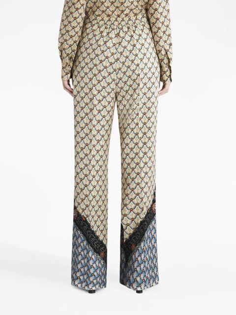 ETRO graphic-print straight-leg trousers - Neutrals