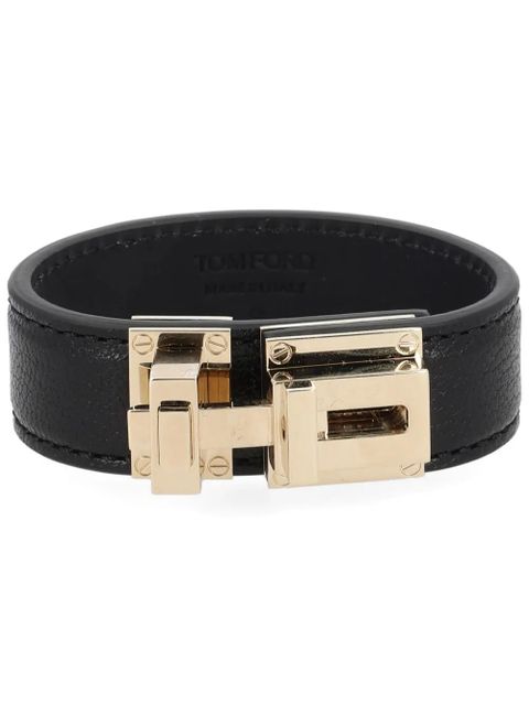 TOM FORD turnlock leather bracelet - Black - zdjęcie produktu nr 2