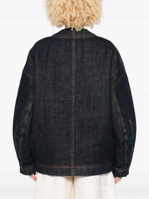 Jacquemus denim contrast-stitching jacket - Blue