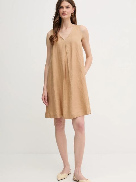 United Colors of Benetton sukienka lniana - zdjęcie produktu nr 2