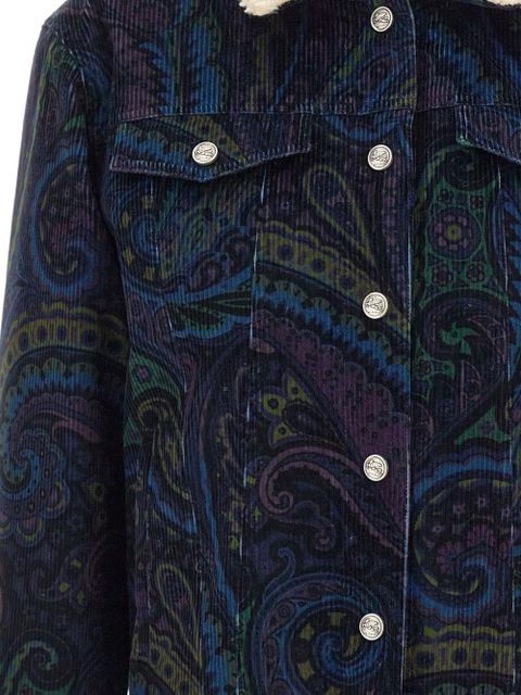ETRO Giubbino paisley-print corduroy jacket - Blue