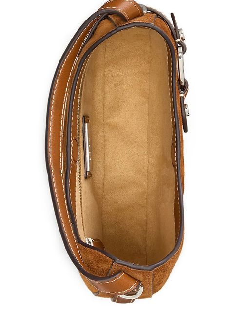 Lauren Ralph Lauren torebka zamszowa kolor brązowy 431980160