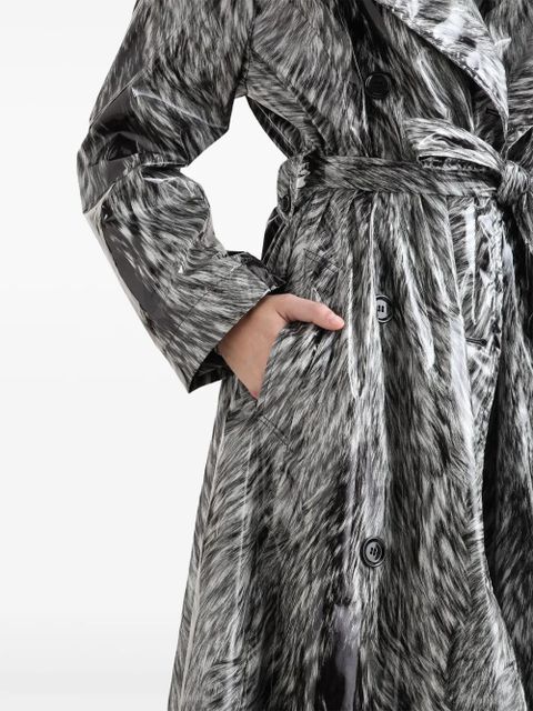 Dolce & Gabbana fur-print trench coat - Grey - zdjęcie produktu nr 2