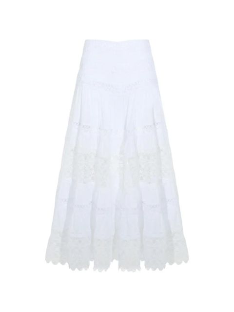 Charo Ruiz Ibiza lace tiered maxi skirt - White - zdjęcie produktu nr 2