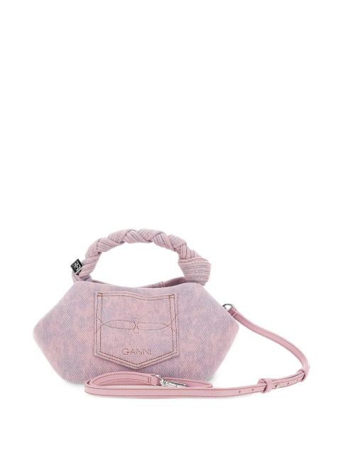 GANNI mini Bou denim tote bag - Pink