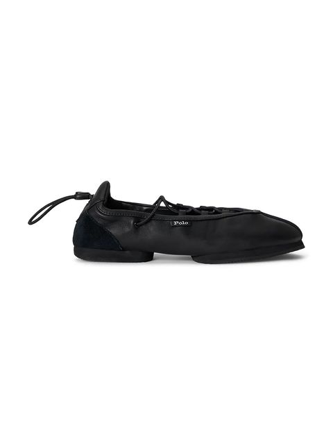 Polo Ralph Lauren baleriny skórzane Ballerina Lace Up - zdjęcie produktu nr 2