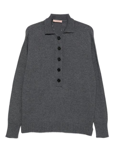 TWINSET buttoned polo-collar sweater - Grey - zdjęcie produktu nr 1