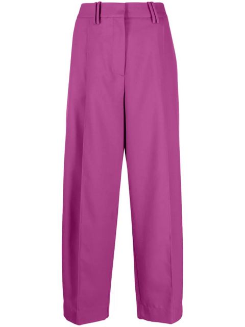 GANNI pleated straight-leg trousers - Purple - zdjęcie produktu nr 1