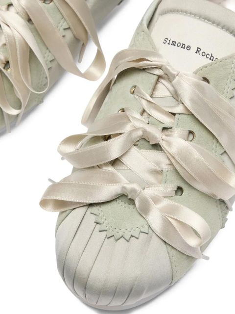 Simone Rocha satin-ribbon ballerina sneakers - Green - zdjęcie produktu nr 2