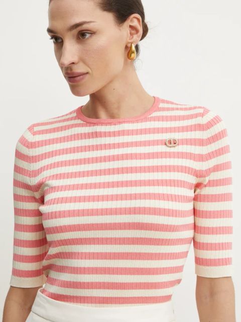 Twinset sweter damski kolor beżowy lekki 251TP3470