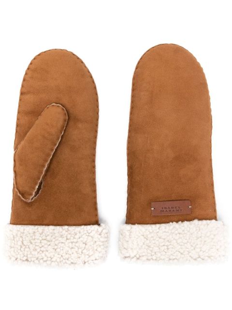 ISABEL MARANT Mulfi suede mittens - Brown - zdjęcie produktu nr 1