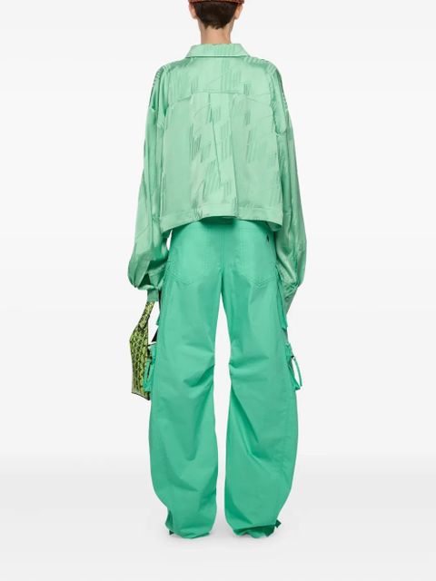 The Attico embossed-pattern blouse - Green