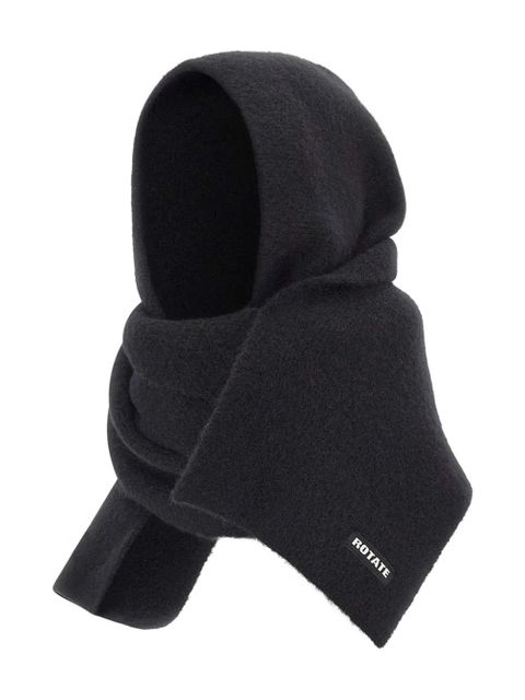 ROTATE BIRGER CHRISTENSEN knit hood scarf - Black