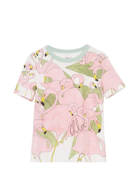 Chloé flamingo print t-shirt - Pink - zdjęcie produktu nr 1