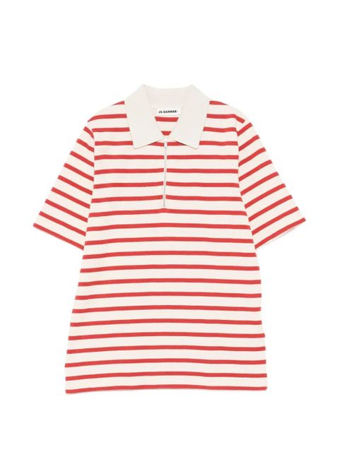 Jil Sander striped zip-up polo shirt - Neutrals - zdjęcie produktu nr 1