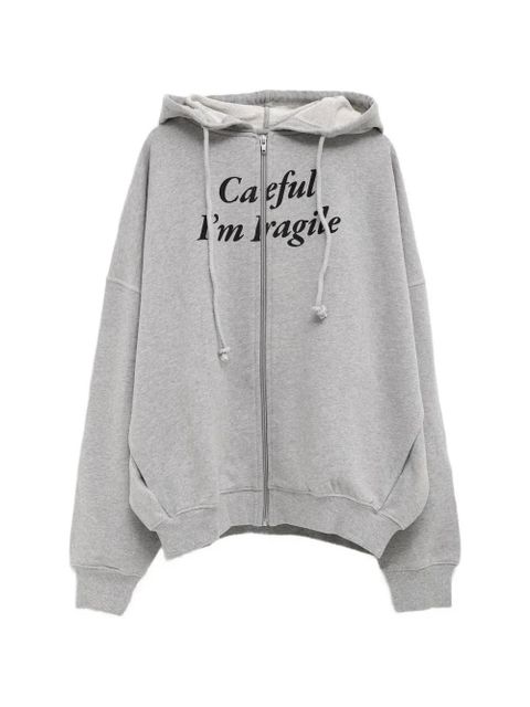 Gimaguas slogan-print zip-up hoodie - Grey - zdjęcie produktu nr 1