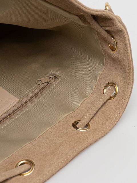 Answear.LAB torebka zamszowa kolor beżowy