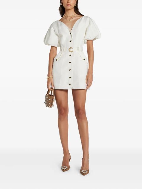 Aje puff-sleeves buttoned-front mini day dress - White - zdjęcie produktu nr 2