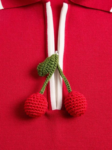 Valentino Garavani cherry-charm polo top - Red - zdjęcie produktu nr 2