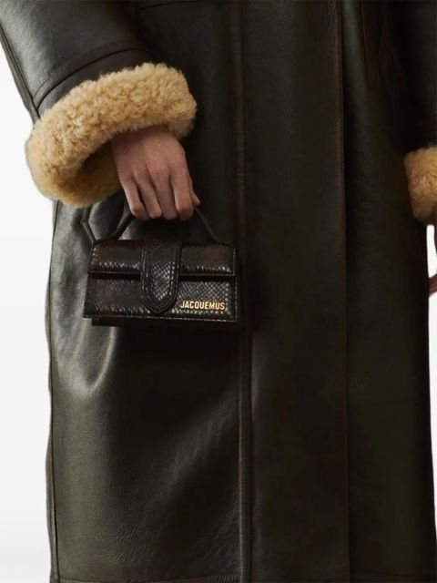 Jacquemus The Bambino top-handle leather clutch bag - Brown