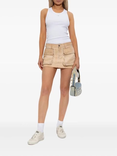 Diesel T-Anky-D ribbed logo top - White