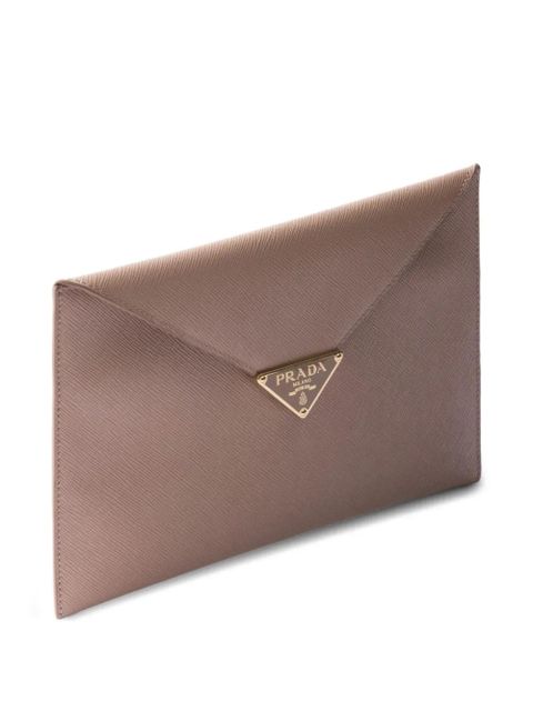Prada envelope snap-closure clutch - Neutrals