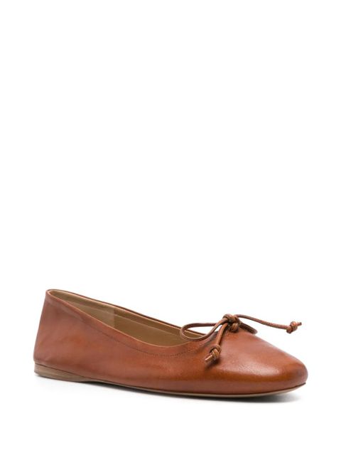 JW Anderson round-toe leather ballerina shoes - Brown - zdjęcie produktu nr 2