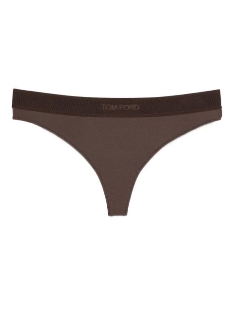 TOM FORD logo-waistband thong - Brown - zdjęcie produktu nr 1