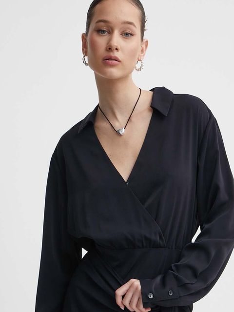 Abercrombie & Fitch sukienka kolor czarny mini prosta