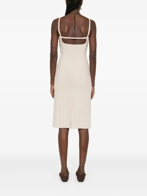 Nanushka square-neck midi dress - Neutrals