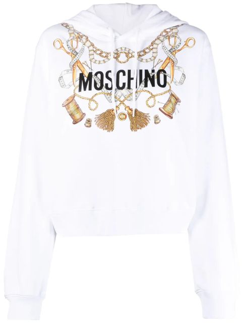 Moschino logo-print organic cotton hoodie - White - zdjęcie produktu nr 1