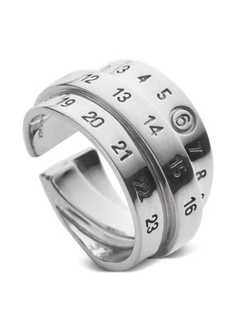 MM6 Maison Margiela Triple Logo Numeric Signature earring - Silver