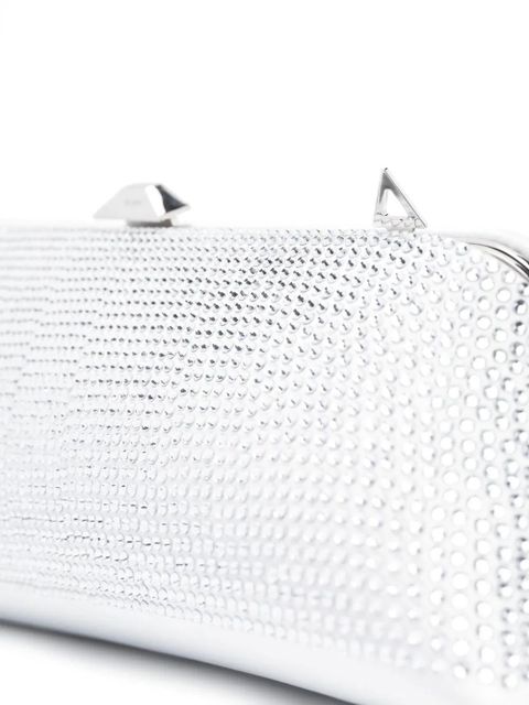 The Attico Long Night crystal-embellished clutch bag - Grey