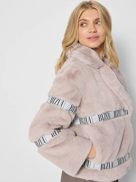 Bizuu kurtka GREGORIA kolor beżowy przejściowa oversize GREGORIA BEŻOWY