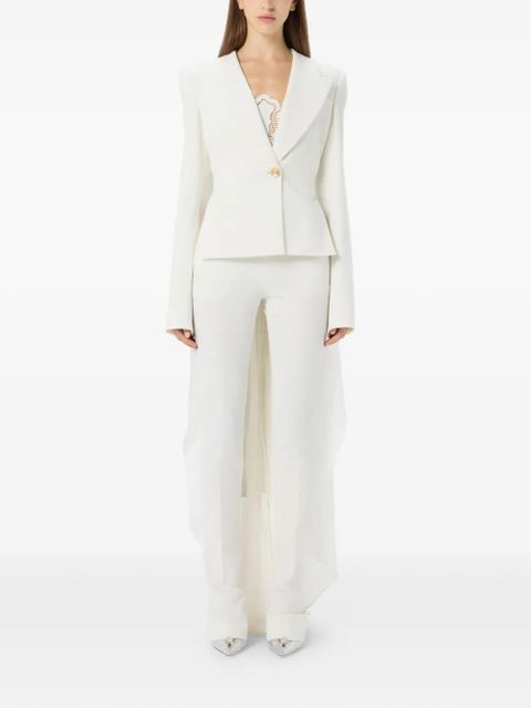 Blumarine single-breasted asymmetric-hem blazer - White