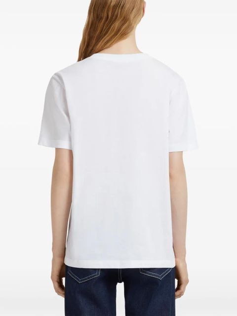 Marni flock-printed logo T-shirt - White