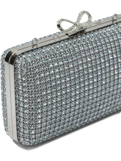 Self-Portrait crystal-embellished clutch bag - Silver
