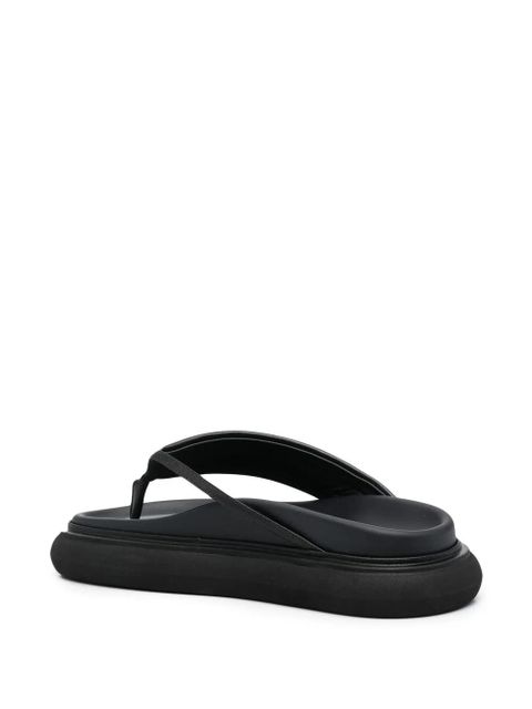 The Attico chunky-sole leather flip flops - Black
