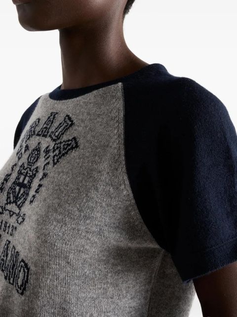 Prada logo-intarsia T-shirt - Grey