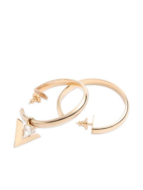 Valentino Garavani Je Les V-metal and crystal hoop earrings - Gold - zdjęcie produktu nr 2